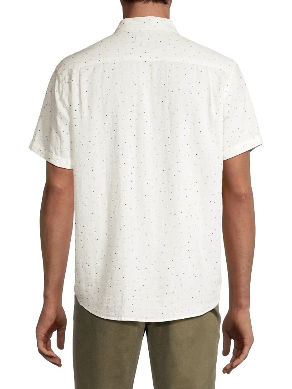 RAILS Carson White Triangle Geo Linen Short Sleeve Button Down Shirt, Size XL - Picture 3 of 15